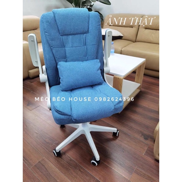 Ghế xoay văn phòng Hàn Quốc bọc nỉ nệm cao su giá rẻ tay gấp 90 độ - Ghế gaming dành cho các gamer