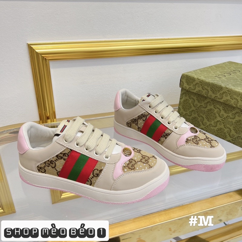 Giày thể thao gc hoạ tiết nhũ viền fullbox