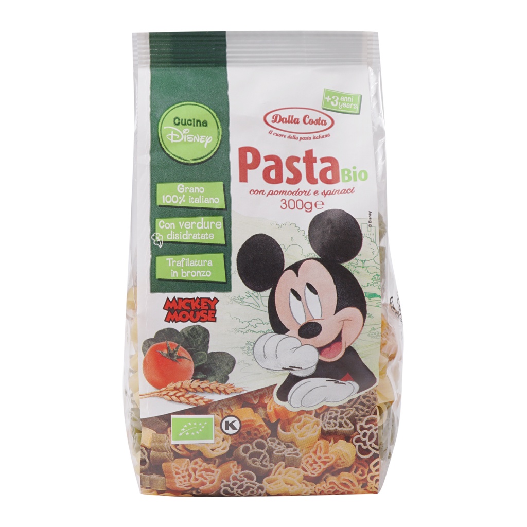 Nui rau củ hữu cơ cho bé hình Ô tô/Công Chúa/Chuột Mickey 300g Dalla Costa - Ý