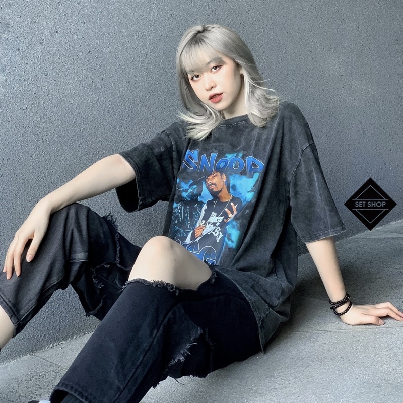 Áo phông Snoop Dogg vải wash