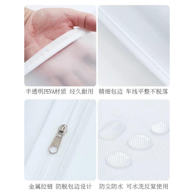 combo 4 Túi Bọc Quần Áo Treo Tủ Đồ, Túi Trùm Quần Áo Chống Bụi Chống Thấm