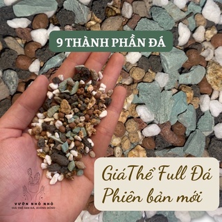 1kg Giá thể full đá Phiên Bản Mới 9 thành phần, Đất trồng sen đá, xương rồng, lithops, mọng nước, đã được trộn sẵn.