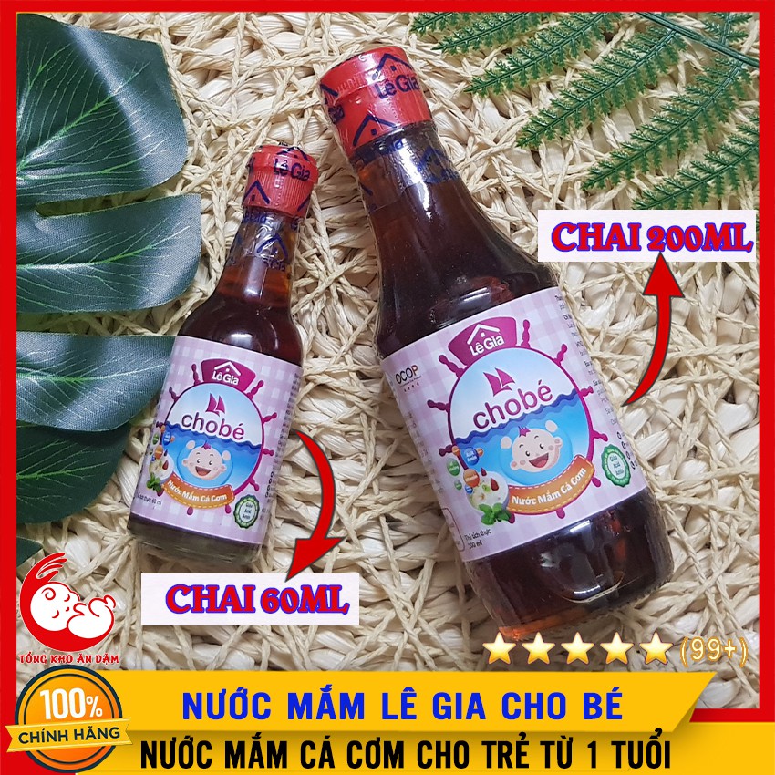 Nước Mắm Lê Gia Cho Bé Từ 1 Tuổi - Nước Mắm Cá Cơm Giàu DHA Tốt Cho Bé Ăn Dặm (200ml)