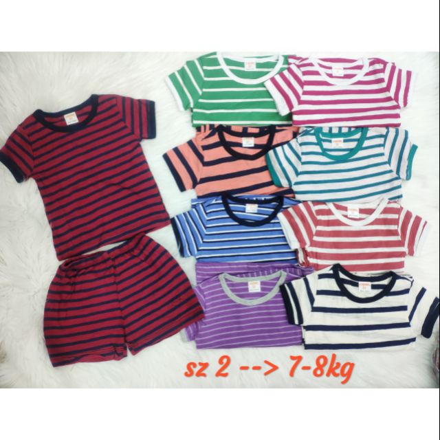 Combo 5 bộ kẻ cho bé trai 7-8kg