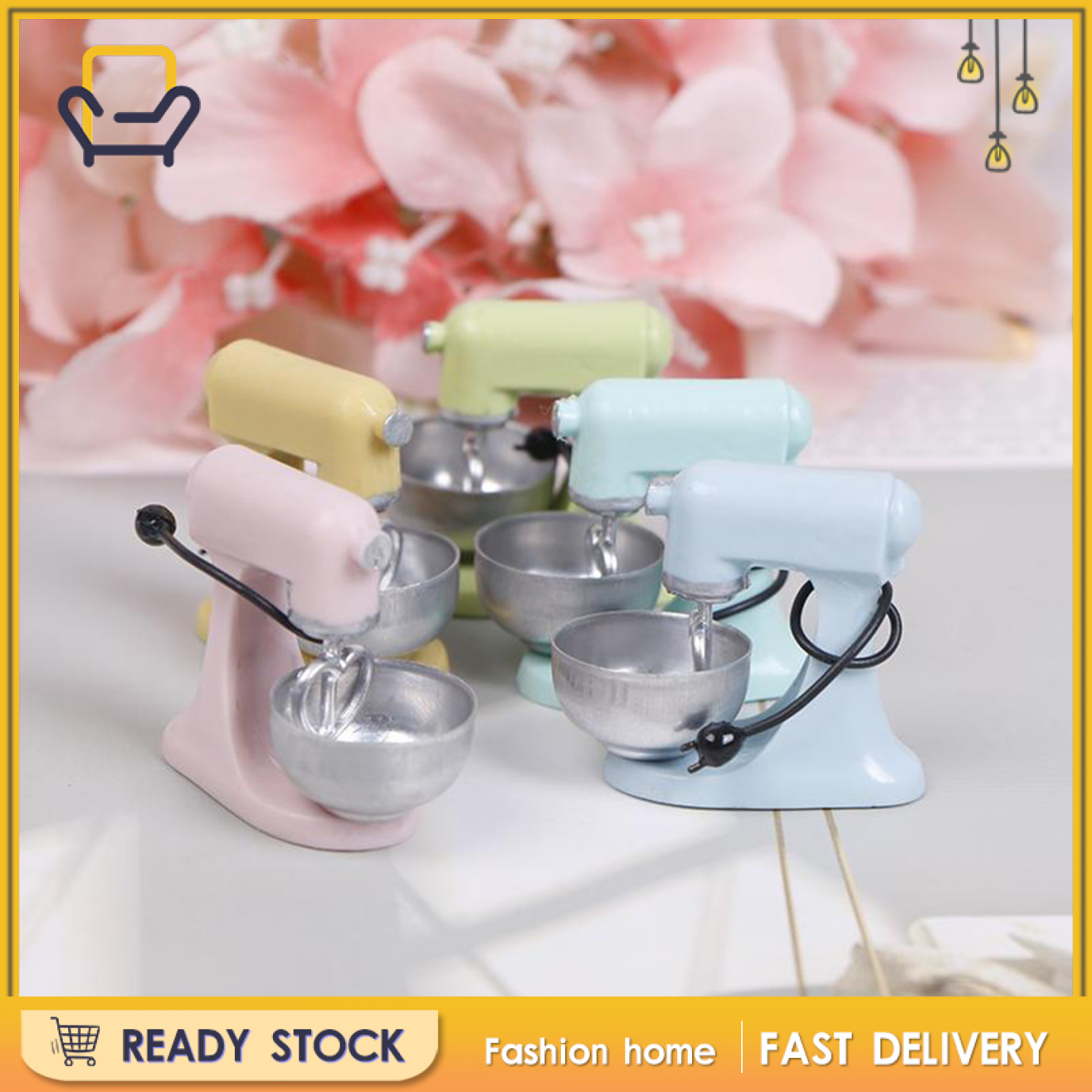 【Fashion home】1:12 Scale Dolls House Miniature Electric Food Mixer Model Blue