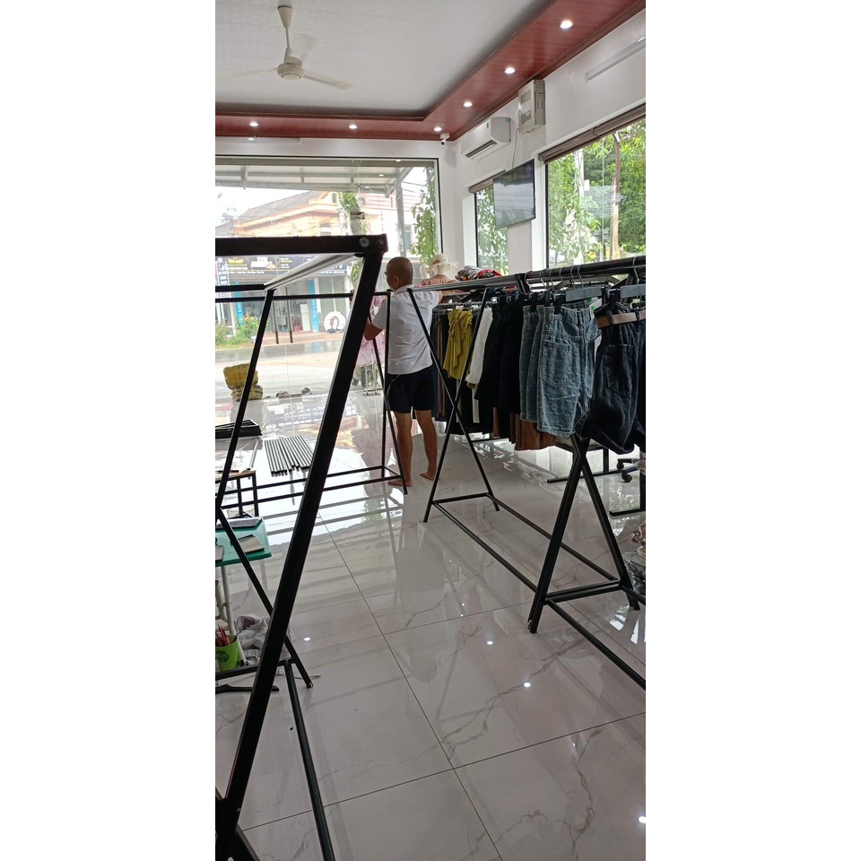 Sào Treo Quần Áo Chữ X - 1m5 x 1m4 - Sắt + Sơn Tĩnh Điện