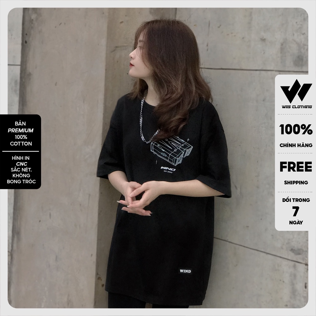 Áo thun tay lỡ unisex form rộng WIIS phông oversize cotton 65% 3D nam nữ ulzzang
