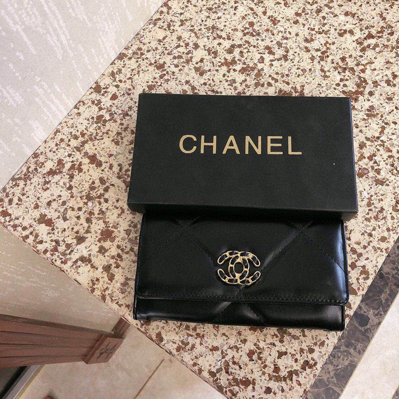 Chanel Ví dài kẻ sọc kim cương thời trang mới 2021 Ví Nữ dung lượng lớn
