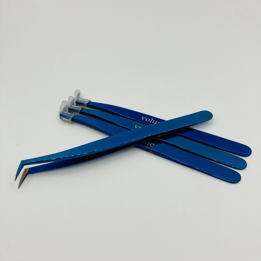 Nhíp gắp volume xanh MŨI VUÔNG phủ nhám _dụng cụ mi_keo nối mi_uốn mi_mi khay_mi fan_THÚY HÀ