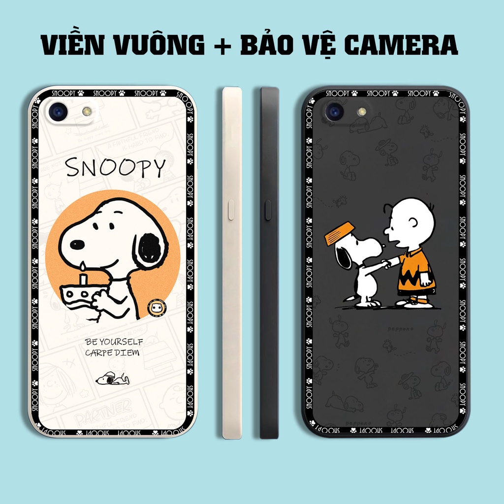 Ốp lưng Oppo F1S / A59 / A83 / R9s / R9s Plus in hình chú chó dễ thương cạnh viền vuông có bảo vệ camera