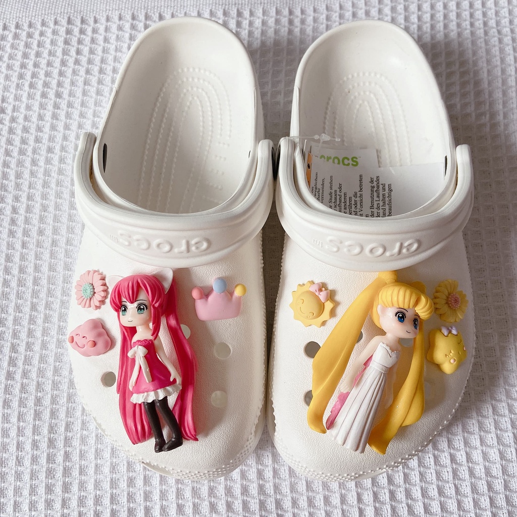 Hạt phụ kiện trang trí giày sandal đục lỗ hình anime đáng yêu DIY