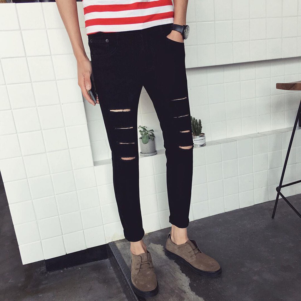 QUẦN JEAN NAM HÀN QUỐC RÁCH 4 VẠCH CỰC CHẤT | BigBuy360 - bigbuy360.vn
