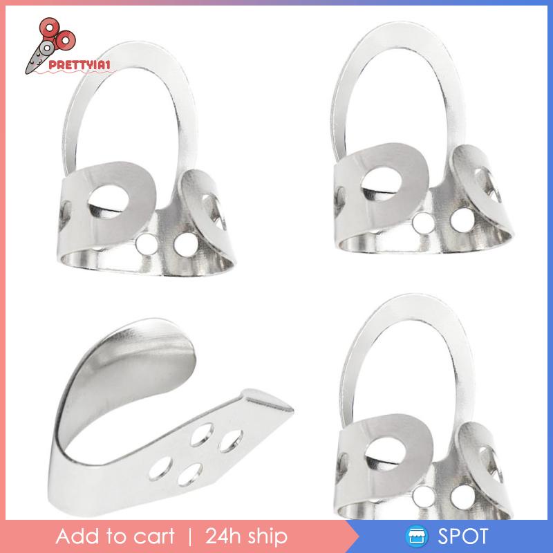 Set 1 / 4 Móng Tay Gảy Đàn Banjo Ukulele Bằng Kim Loại Có Thể Điều Chỉnh