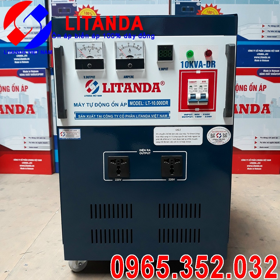 Ổn Áp Lioa 10KVA 10KW 10KG 1 Pha Dải 90V-250V Đời Mới Nhất