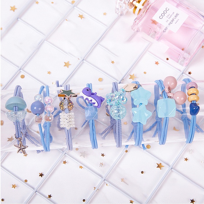Set 8 Dây Cột Tóc Co Giãn Dễ Thương Cho Nữ