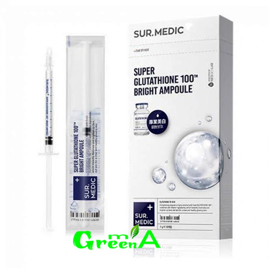 Tinh Chất Truyền Trắng Sur. Medic+ [1 ỐNG] Super Glutathione 100 Bright Ampoule Serum Dưỡng Trắng [CHÍNH HÃNG NHẬP KHẨU]