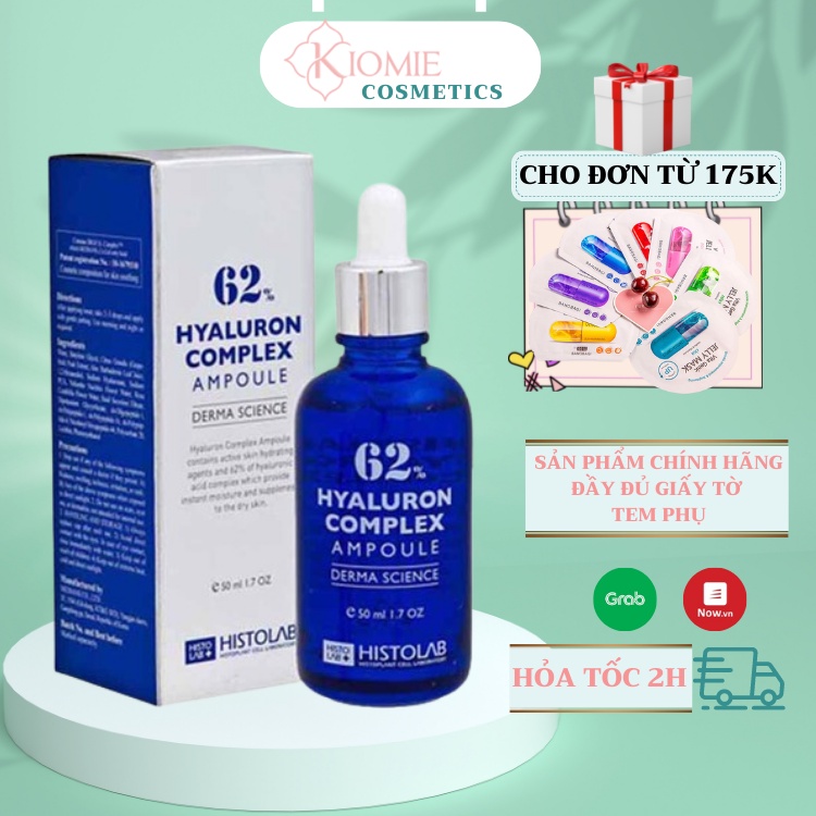 Serum HA 62 cấp ẩm ha, căng bóng da, cấp ẩm cho da dầu, tinh chất ha HISTOLAB 50ML