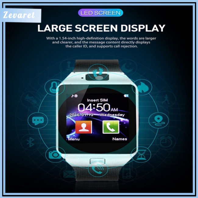 Đồng Hồ Thông Minh Zevaret Dz09 Hỗ Trợ Thẻ Tf Ram 128m+Rm 64m Tương Thích Với Samsung Huawei