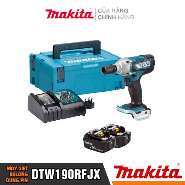 [Chính Hãng] Máy Siết Bu Lông Dùng Pin Makita DTW190RFJX (18V-3.0AH)