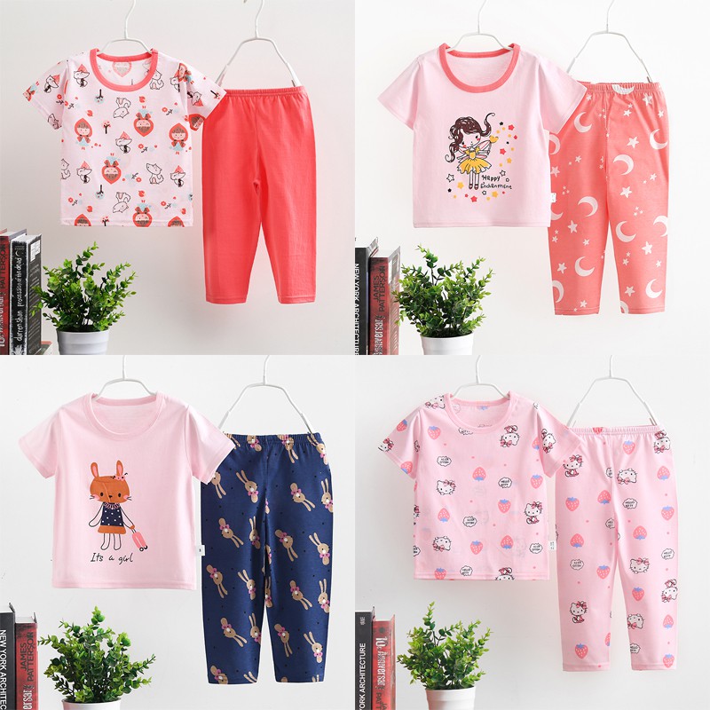 Set Áo Thun Tay Ngắn & Quần Dài Cho Bé 1-6 Tuổi