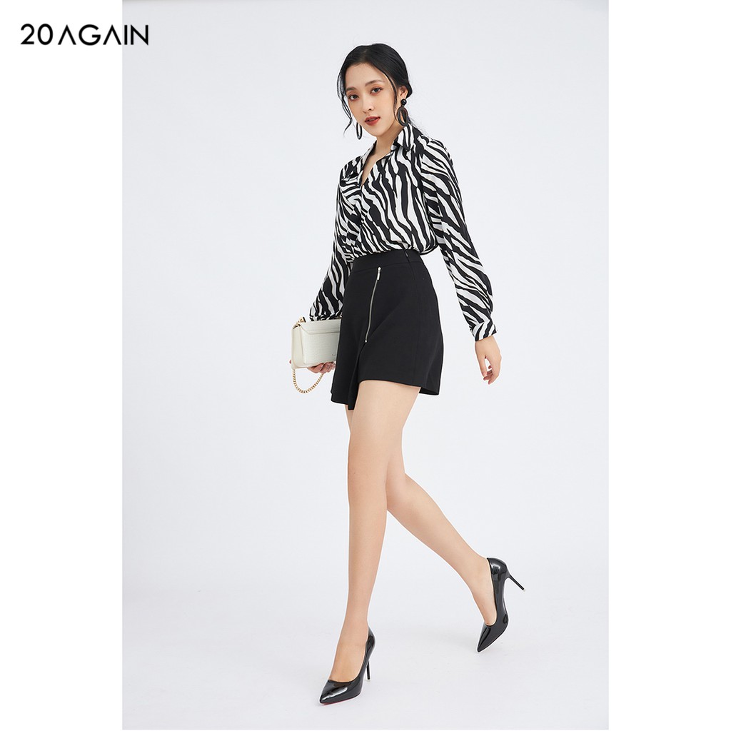 Chân váy ngắn nữ công sở 20AGAIN đủ màu, đủ size, khóa sắt trang trí JAA1105