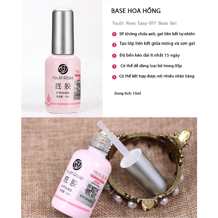 Base top hoa hồng , sơn liên kết móng 15ml