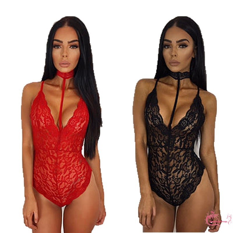 ღ𝓂ℰSexy Women Lingerie Lace Choker Bodysuit Top Blouse Babydoll Ladies Underwear Nightwear | BigBuy360 - bigbuy360.vn