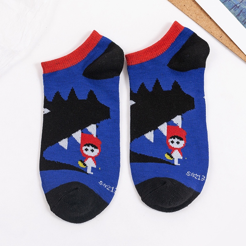 Vớ Thuyền Cổ Thấp In Họa Tiết Hoạt Hình Phong Cách Harajuku Thời Trang Hè Thu Cho Nữ