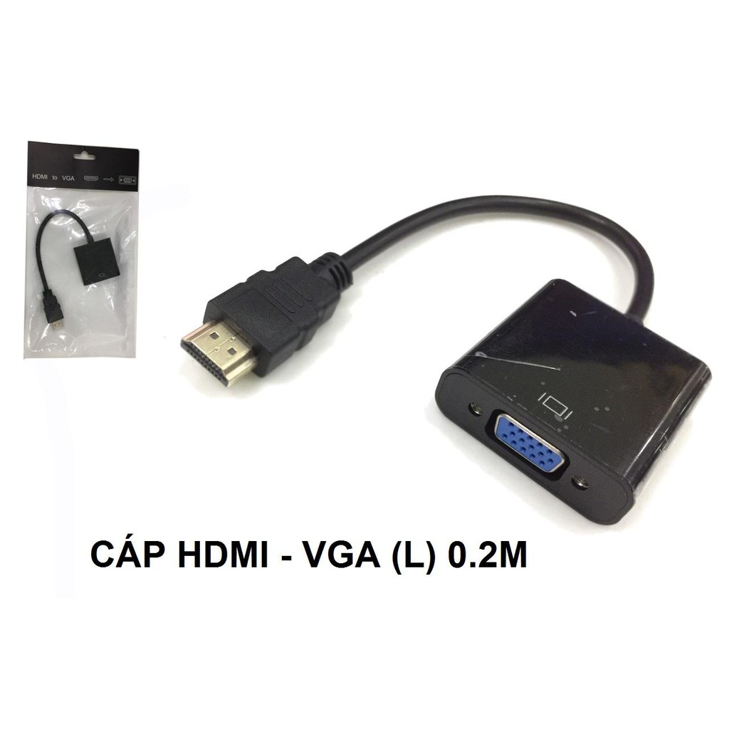 CÁP CHUYỂN ĐỔI TỪ MÁY TÍNH CỔNG HDMI SANG MÀN HÌNH CỔNG VGA DÀI 20CM SIÊU RẺ(HDMI 0.2M)