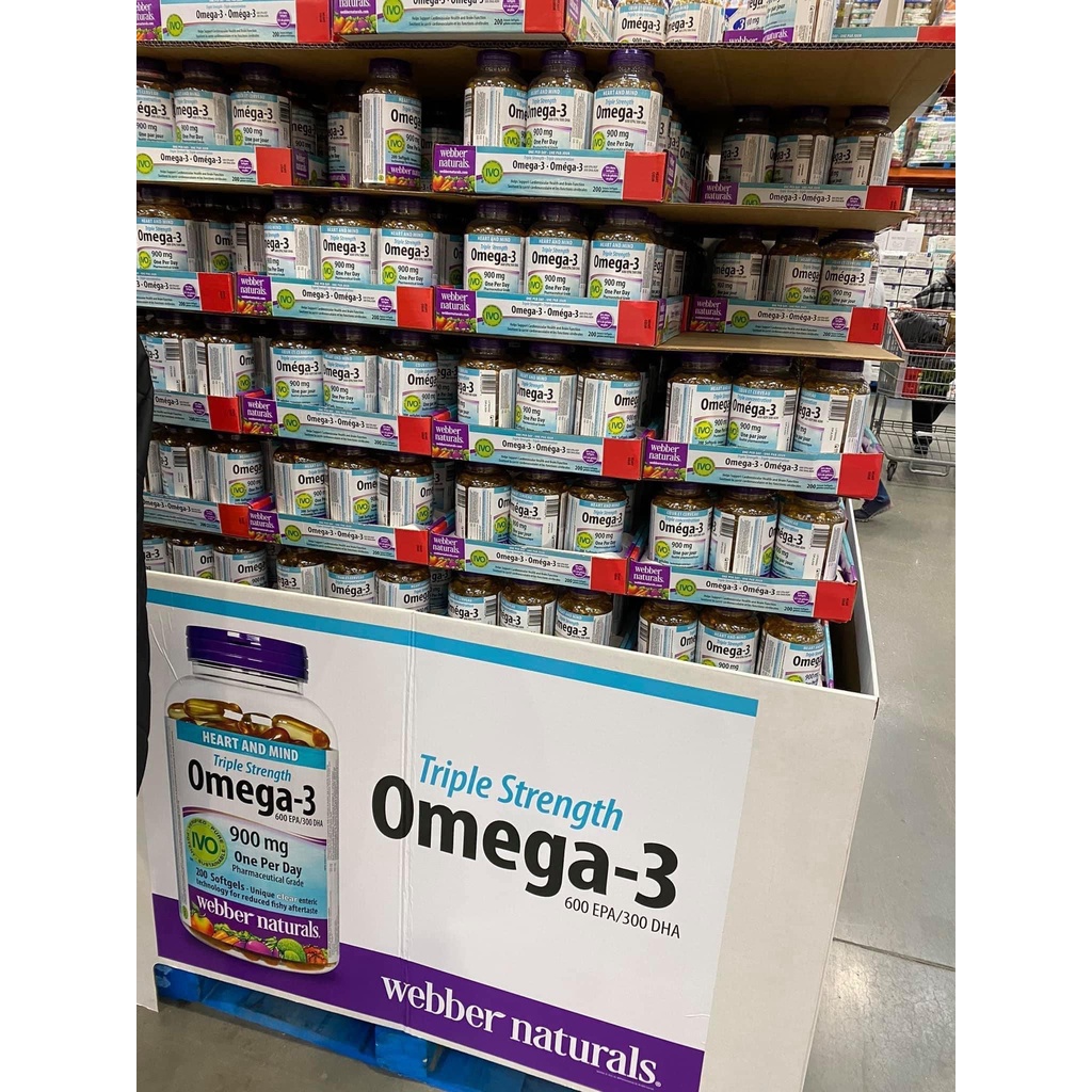 Omega3 triple strength 900mg sức mạnh x 3 lần- Công nghệ khử tanh- webber Canada
