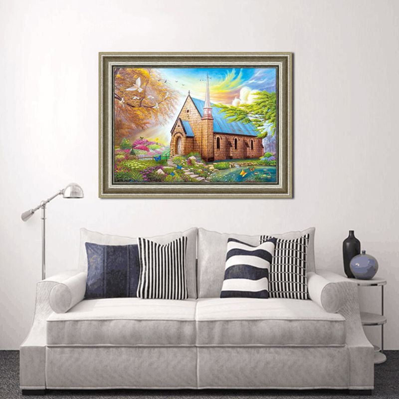 Bộ Tranh Đính Đá 5D Toàn Diện Họa Tiết Lâu Đài Độc Đáo Diy Dùng Trang Trí Nhà Cửa