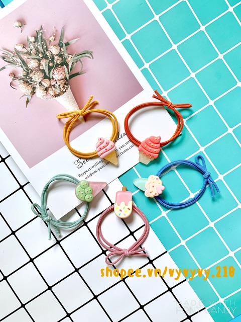 [MẪU ĐẸP] Cột Tóc Hình Que Kem Dễ Thương Nhiều Màu Sắc 🧁