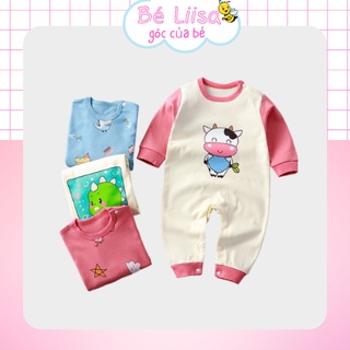 Bodysuit Quảng Châu cho bé bộ đồ liền thân dài tay đáng yêu body bé trai bé gái sơ sinh 100% cotton cao cấp xuất Hàn