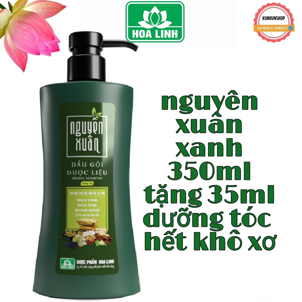 [SG] Dầu Gội Dược Liệu Nguyên Xuân Xanh 350ml + +35ml, 450ml+50ml , 600ml +60ml Dưỡng Tóc hết rụng, hết khô xơ, gàu ngứa