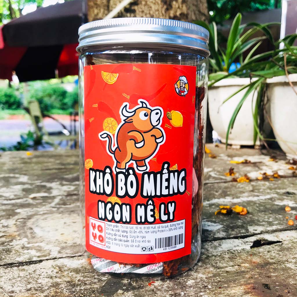 Khô bò miếng mềm Hồng Ngự đóng hũ 250g đồ ăn vặt YOYO | BigBuy360 - bigbuy360.vn