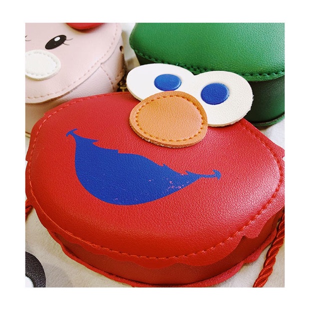 Túi đựng bao lì xì, túi hộp, túi đeo chéo da PU, túi lì xì cho bé, túi chéo chim đỏ The Muppets
