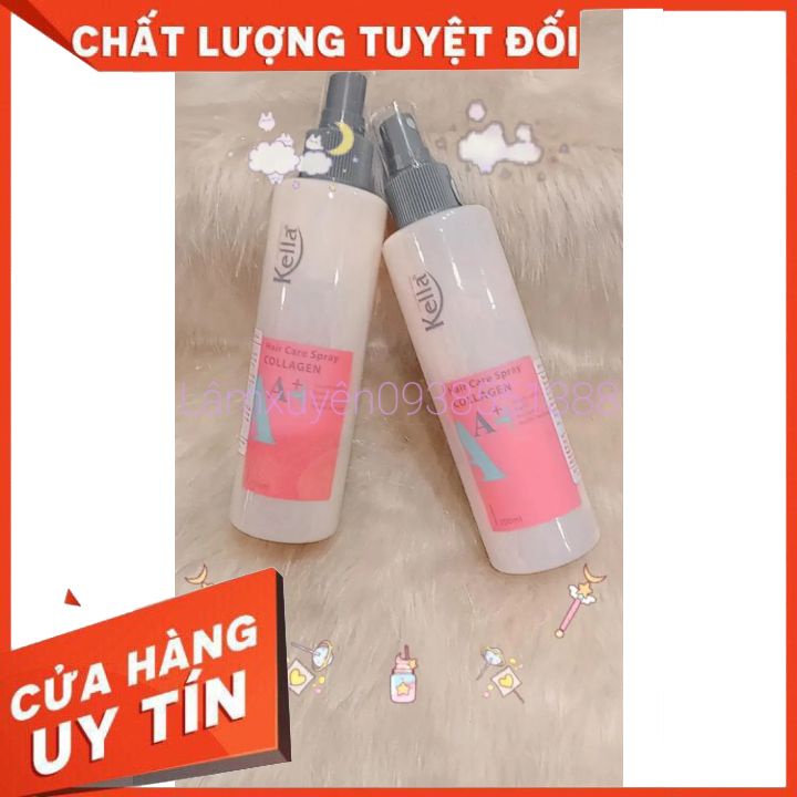 Sữa dưỡng Collagen Kella A+hồng 200ml  nuôi dưỡng tóc khỏe , phục hồi tóc yếu,khô  xơ ,chẻ ngọn, bảo vệ tóc.