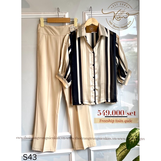 Set bộ sơ mi trung niên sang trọng