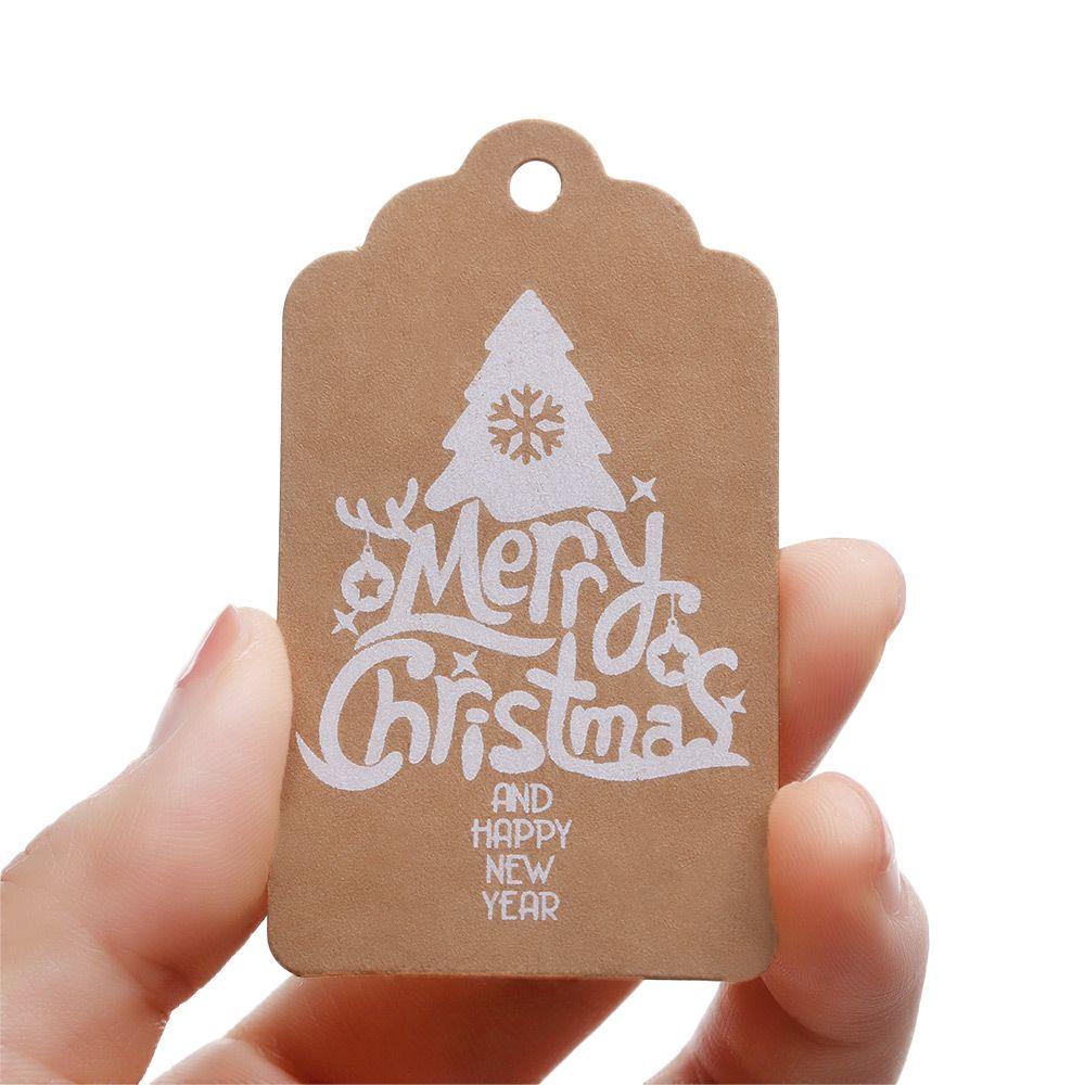 Set 25 Thẻ Giấy Nâu + 5m Dây Treo Trang Trí Quà Giáng Sinh