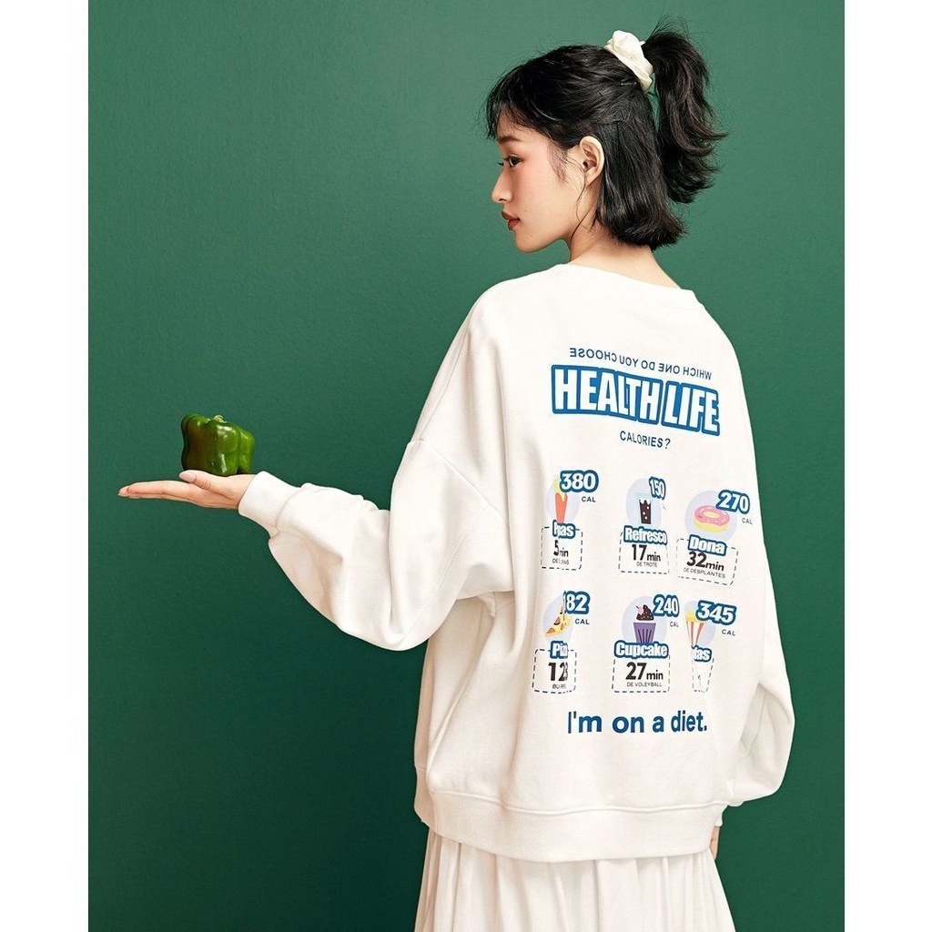 Áo Sweater Nỉ In Chữ Dáng Rộng Dày Dặn Phong Cách Năng Động Trẻ Trung Hàn Quốc | BigBuy360 - bigbuy360.vn