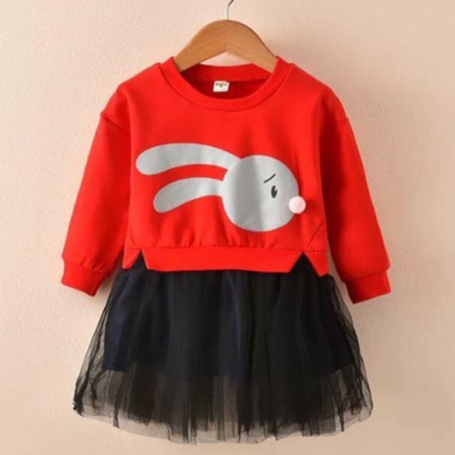 Váy thỏ đỏ xoè bé gái 160k