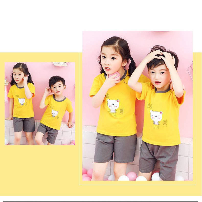 Bộ cộc tay chất cotton cho bé trai ,bé gái ,(hàng xuất hàn cho bé 12-33kg)