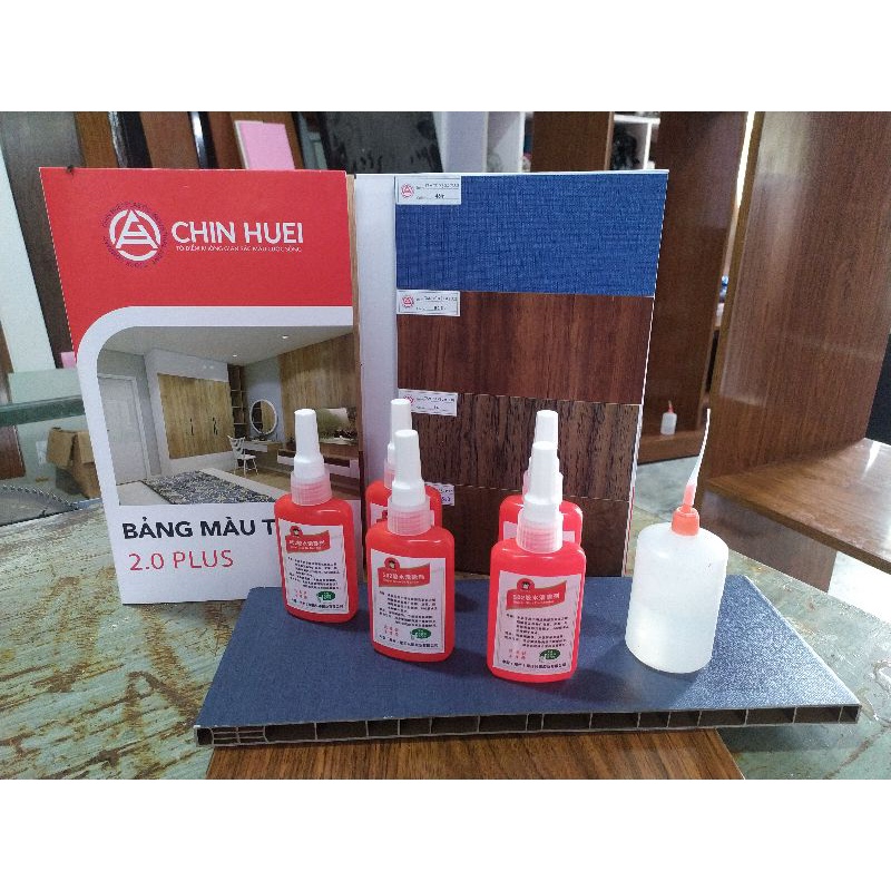 Tẩy keo 502 tấm nhựa đồ nội thất, quảng cáo Eco Plast, Vinco, Chinhuei, Alu, ... không làm bay màu vật liệu.