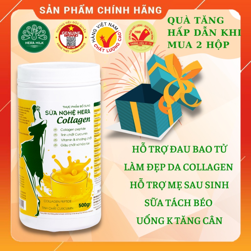 Sữa nghệ Hera Collagen Chính Hãng đẹp da, đẹp dáng tốt hệ tiêu hóa