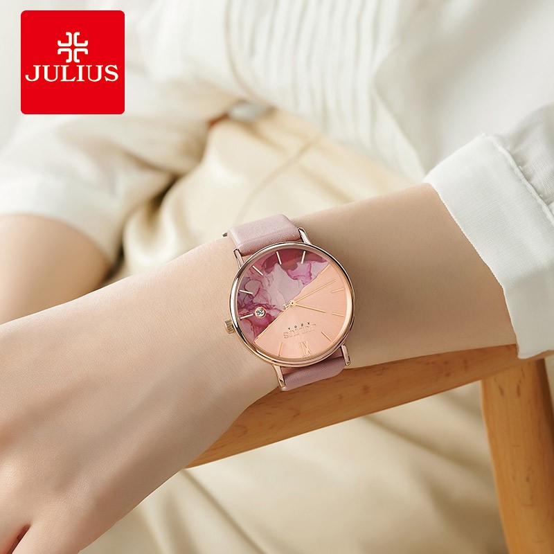 Đồng hồ nữ Julius JA-1312 dây da | Julius Official