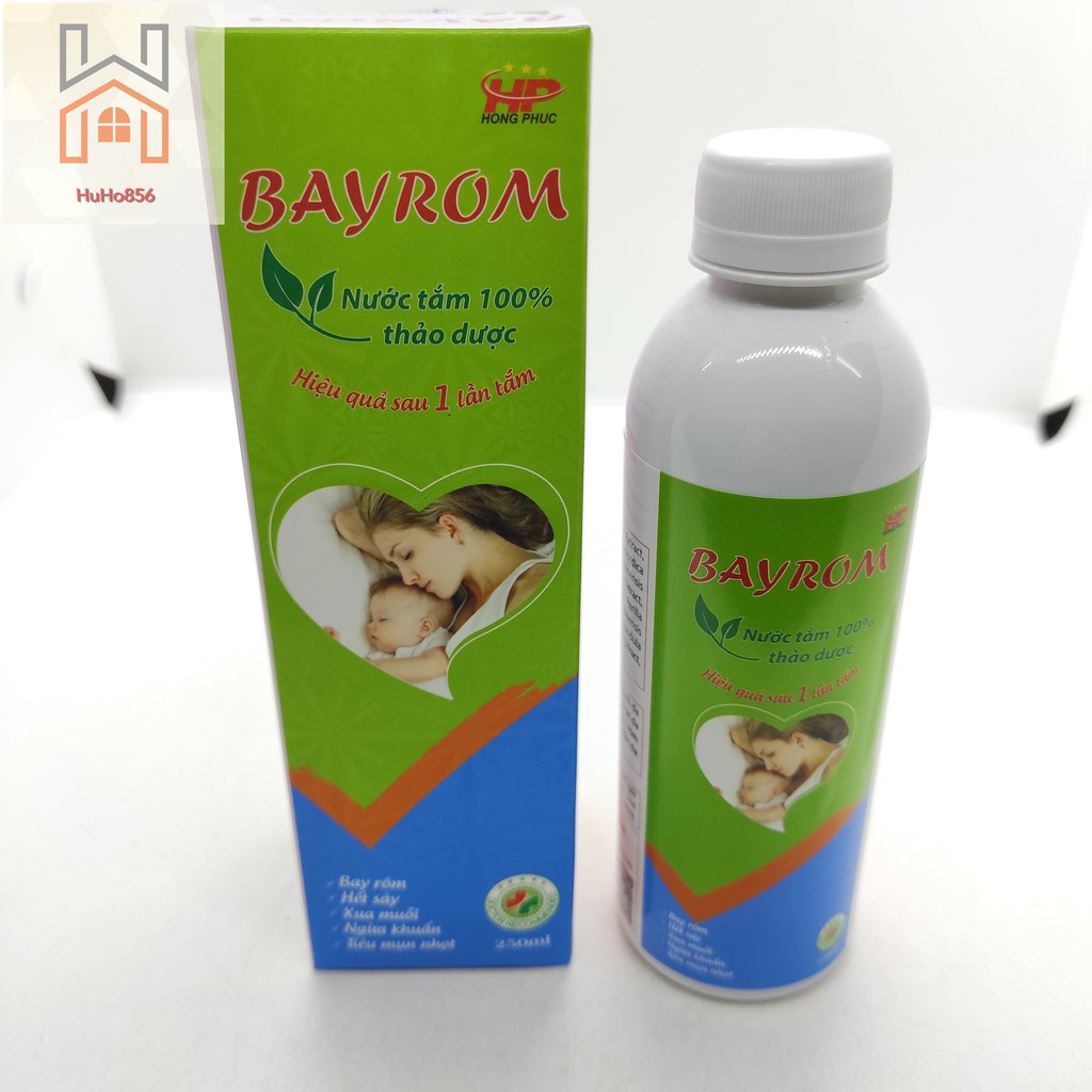 BAYROM - Nước Tắm Thảo Dược - Hết Rôm Sảy Mẩn Ngứa Cho Bé - Chai 250ml