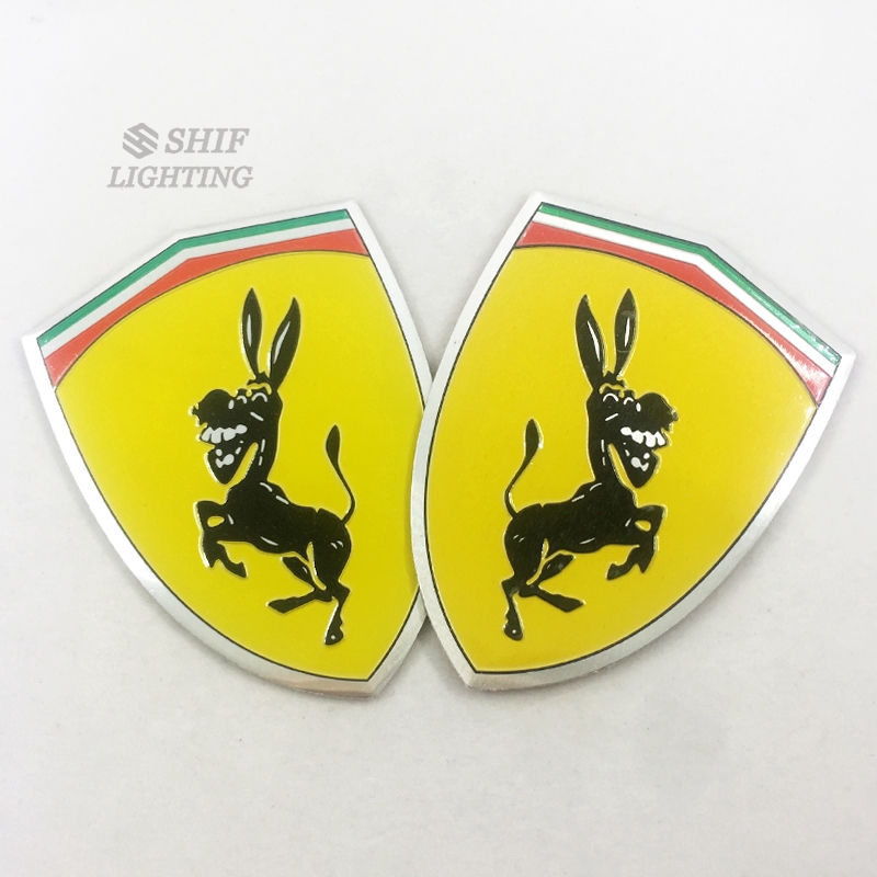 FERRARI 1 Miếng dán Logo Donkey bằng nhôm trang trí xe hơi