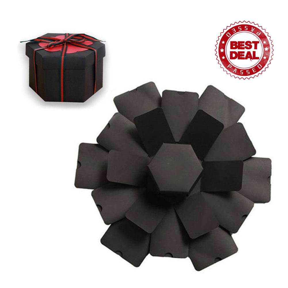 Set hộp dán ảnh xòe ra bất ngờ nhiều lớp tự làm hình lục giác làm quà tặng hẹn hò và ngày lễ tình nhân T8L3