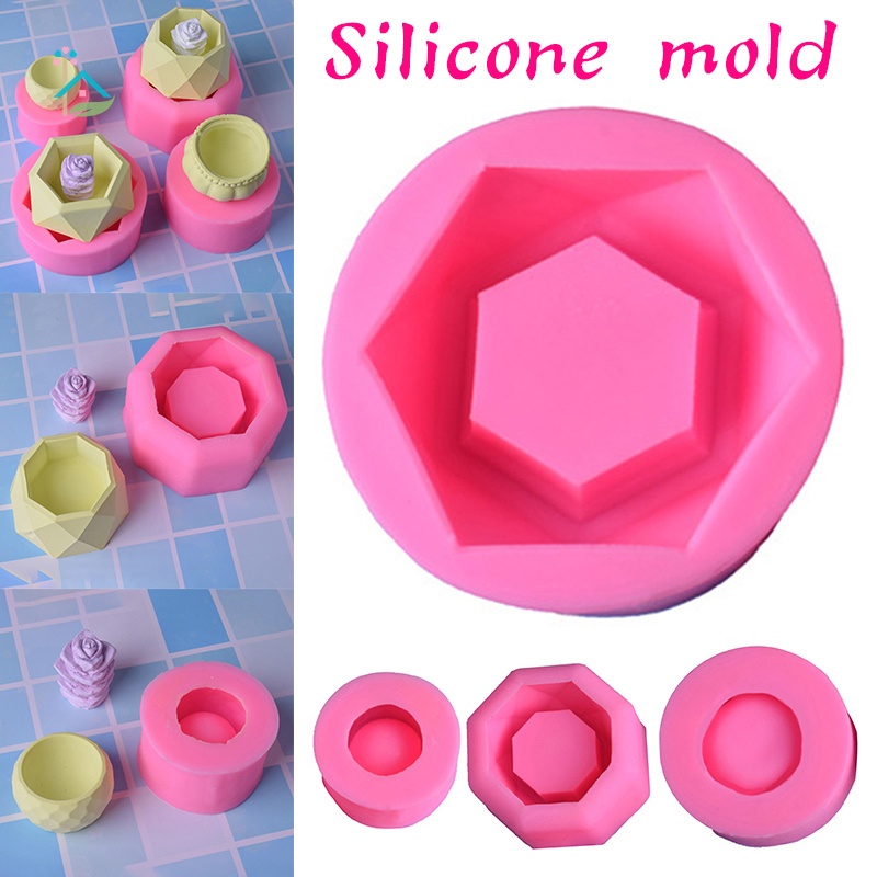 Khuôn Silicone Làm Chậu Hoa Sen Đá Trang Trí Bánh DIY