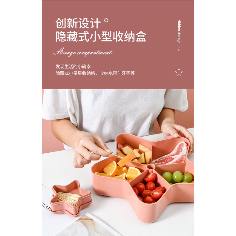 (Bán Buôn Sỉ) Khay Đựng Bánh Kẹo Tết - Mứt Chất Liệu Nhựa Cao Cấp Hình Ngôi Sao Mẫu Mới Nhất 2021-2022